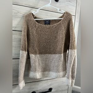 Abercrombie & Fitch three color sweater brown, tan, white Small